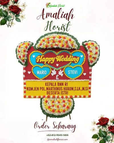 Karangan Papan Bunga Pernikahan di Ngipak